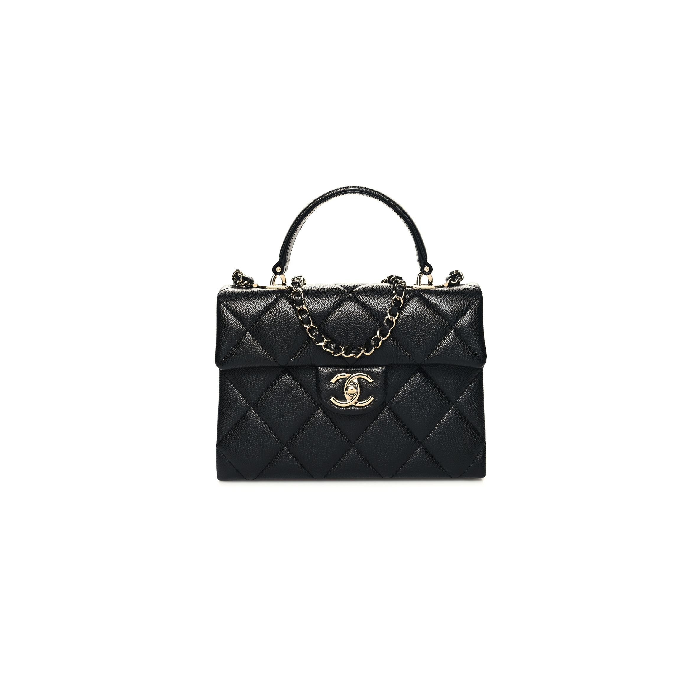 CHANEL MASTER CAVIAR QUILTED MINI RETRO TWIST TOP HANDLE AS4711 (21*13*10cm)